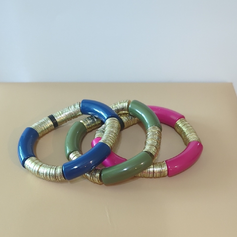 Colorful Gold-Tone Bracelet Set